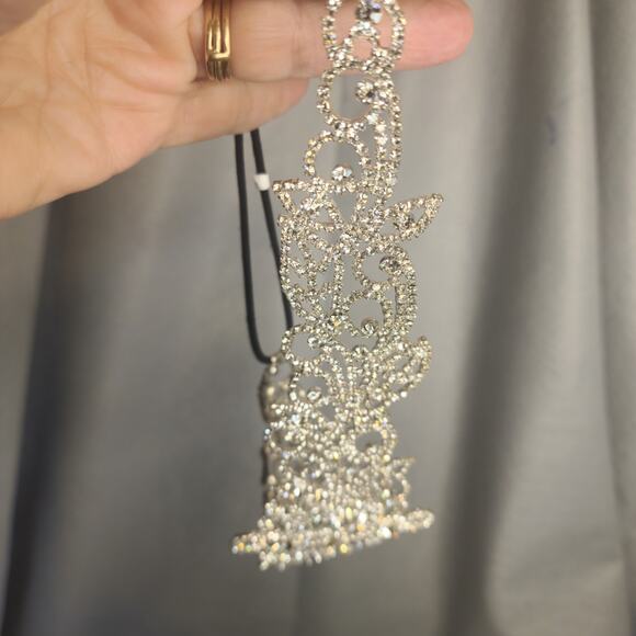 Bridal Crystal Headband Silver Filigree Vintage Style Wedding Hair Accessory main image 7